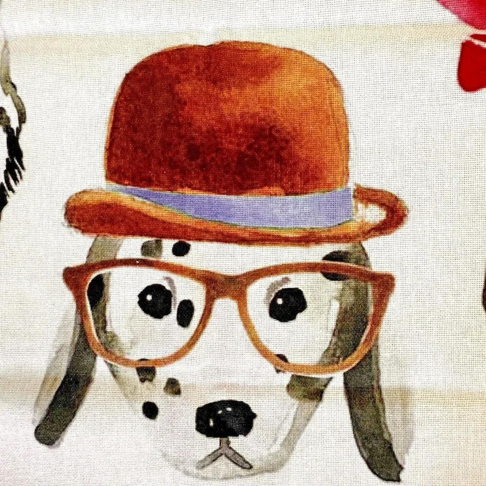 Sara LaTable Dog Dish Towel 18x28 Cotton Cute Funny Dogs Glasses Kitchen Decor‎